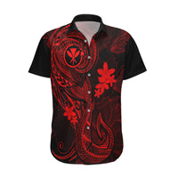 Hawaii Hawaiian Shirt Fish Hook Tattoo Mix Polynesian Plumeria Red Version LT14 Red - Polynesian Pride