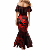 Hawaii Mermaid Dress Fish Hook Tattoo Mix Polynesian Plumeria Red Version LT14 - Polynesian Pride