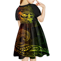 Hawaii Kid Short Sleeve Dress Hula Girl Mix Polynesian Plumeria Reggae Version LT14 - Polynesian Pride