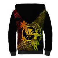 Hawaii Sherpa Hoodie Hula Girl Mix Polynesian Plumeria Reggae Version LT14 - Polynesian Pride