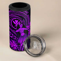 Hawaii 4 in 1 Can Cooler Tumbler Hula Girl Mix Polynesian Plumeria Purple Version