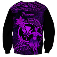 Hawaii Sweatshirt Hula Girl Mix Polynesian Plumeria Purple Version LT14 - Polynesian Pride