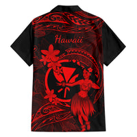 Hawaii Family Matching Puletasi Dress and Hawaiian Shirt Hula Girl Mix Polynesian Plumeria Red Version LT14 - Polynesian Pride
