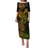 Hawaii Family Matching Puletasi Dress and Hawaiian Shirt King Kamehameha Mix Polynesian Plumeria Reggae Version LT14 Mom's Dress Reggae - Polynesian Pride