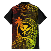 Hawaii Family Matching Long Sleeve Bodycon Dress and Hawaiian Shirt Pineapple Mix Polynesian Plumeria Reggae Version LT14 - Polynesian Pride