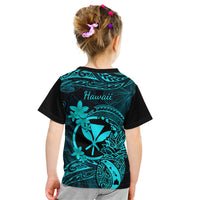 Hawaii Kid T Shirt Pineapple Mix Polynesian Plumeria Turquoise Version LT14 - Polynesian Pride