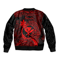 Hawaii Bomber Jacket Pineapple Mix Polynesian Plumeria Red Version LT14 - Polynesian Pride