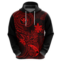 Hawaii Hoodie Pineapple Mix Polynesian Plumeria Red Version LT14 - Polynesian Pride