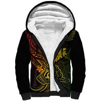 Hawaii Sherpa Hoodie Shaka Tattoo Mix Polynesian Plumeria Reggae Version LT14 Unisex Reggae - Polynesian Pride
