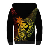 Hawaii Sherpa Hoodie Shaka Tattoo Mix Polynesian Plumeria Reggae Version LT14 - Polynesian Pride