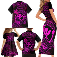 hawaii-family-matching-short-sleeve-bodycon-dress-and-hawaiian-shirt-shaka-tattoo-mix-polynesian-plumeria-pink-version