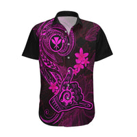 Hawaii Hawaiian Shirt Shaka Tattoo Mix Polynesian Plumeria Pink Version LT14 Pink - Polynesian Pride