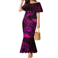 Hawaii Mermaid Dress Shaka Tattoo Mix Polynesian Plumeria Pink Version LT14 Women Pink - Polynesian Pride