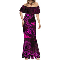Hawaii Mermaid Dress Shaka Tattoo Mix Polynesian Plumeria Pink Version LT14 - Polynesian Pride