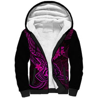 Hawaii Sherpa Hoodie Shaka Tattoo Mix Polynesian Plumeria Pink Version LT14 Unisex Pink - Polynesian Pride