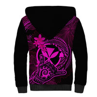 Hawaii Sherpa Hoodie Shaka Tattoo Mix Polynesian Plumeria Pink Version LT14 - Polynesian Pride