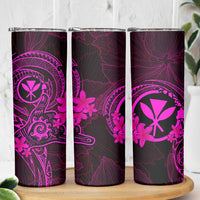 Hawaii Skinny Tumbler Shaka Tattoo Mix Polynesian Plumeria Pink Version