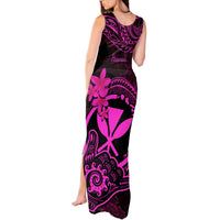 Hawaii Tank Maxi Dress Shaka Tattoo Mix Polynesian Plumeria Pink Version LT14 - Polynesian Pride