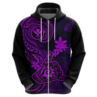 Hawaii Hoodie Shaka Tattoo Mix Polynesian Plumeria Purple Version LT14 - Polynesian Pride