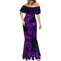Hawaii Mermaid Dress Shaka Tattoo Mix Polynesian Plumeria Purple Version LT14 - Polynesian Pride