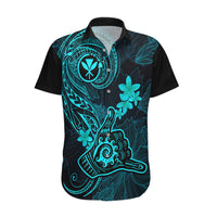 Hawaii Hawaiian Shirt Shaka Tattoo Mix Polynesian Plumeria Turquoise Version LT14 Turquoise - Polynesian Pride
