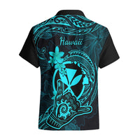 Hawaii Hawaiian Shirt Shaka Tattoo Mix Polynesian Plumeria Turquoise Version LT14 - Polynesian Pride
