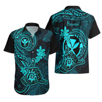 Hawaii Hawaiian Shirt Shaka Tattoo Mix Polynesian Plumeria Turquoise Version LT14 - Polynesian Pride