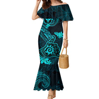 Hawaii Mermaid Dress Shaka Tattoo Mix Polynesian Plumeria Turquoise Version LT14 Women Turquoise - Polynesian Pride