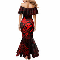 Hawaii Mermaid Dress Shaka Tattoo Mix Polynesian Plumeria Red Version LT14 - Polynesian Pride
