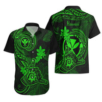Hawaii Hawaiian Shirt Shaka Tattoo Mix Polynesian Plumeria Green Version LT14 - Polynesian Pride