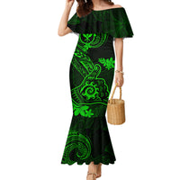 Hawaii Mermaid Dress Shaka Tattoo Mix Polynesian Plumeria Green Version LT14 Women Green - Polynesian Pride