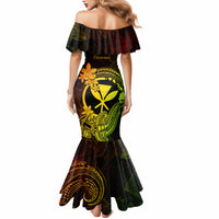 Hawaii Mermaid Dress Hammerhead Shark Tattoo Mix Polynesian Plumeria Reggae Version LT14 - Polynesian Pride