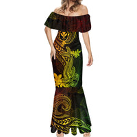 Hawaii Mermaid Dress Hammerhead Shark Tattoo Mix Polynesian Plumeria Reggae Version LT14 - Polynesian Pride