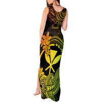 Hawaii Tank Maxi Dress Hammerhead Shark Tattoo Mix Polynesian Plumeria Reggae Version LT14 - Polynesian Pride