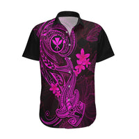 Hawaii Hawaiian Shirt Hammerhead Shark Tattoo Mix Polynesian Plumeria Pink Version LT14 Pink - Polynesian Pride