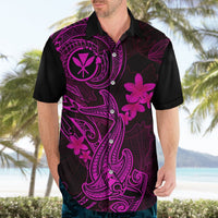 Hawaii Hawaiian Shirt Hammerhead Shark Tattoo Mix Polynesian Plumeria Pink Version LT14 - Polynesian Pride