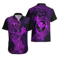 Hawaii Hawaiian Shirt Hammerhead Shark Tattoo Mix Polynesian Plumeria Purple Version LT14 - Polynesian Pride