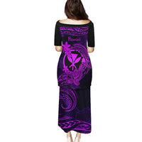 Hawaii Puletasi Hammerhead Shark Tattoo Mix Polynesian Plumeria Purple Version LT14 - Polynesian Pride