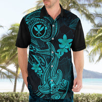 hawaii-hawaiian-shirt-hammerhead-shark-tattoo-mix-polynesian-plumeria-turquoise-version