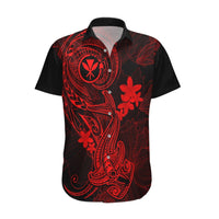 Hawaii Hawaiian Shirt Hammerhead Shark Tattoo Mix Polynesian Plumeria Red Version LT14 Red - Polynesian Pride