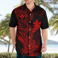 Hawaii Hawaiian Shirt Hammerhead Shark Tattoo Mix Polynesian Plumeria Red Version LT14 - Polynesian Pride