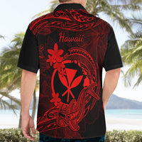 Hawaii Hawaiian Shirt Hammerhead Shark Tattoo Mix Polynesian Plumeria Red Version LT14 - Polynesian Pride