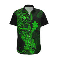 Hawaii Hawaiian Shirt Hammerhead Shark Tattoo Mix Polynesian Plumeria Green Version LT14 Green - Polynesian Pride