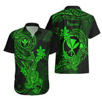 Hawaii Hawaiian Shirt Hammerhead Shark Tattoo Mix Polynesian Plumeria Green Version LT14 - Polynesian Pride