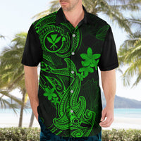 Hawaii Hawaiian Shirt Hammerhead Shark Tattoo Mix Polynesian Plumeria Green Version LT14 - Polynesian Pride