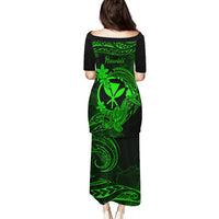 Hawaii Puletasi Hammerhead Shark Tattoo Mix Polynesian Plumeria Green Version LT14 - Polynesian Pride