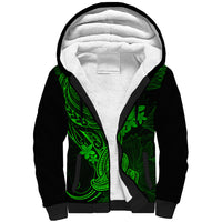 hawaii-sherpa-hoodie-hammerhead-shark-tattoo-mix-polynesian-plumeria-green-version