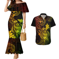 Hawaii Couples Matching Mermaid Dress and Hawaiian Shirt Turtle Mix Polynesian Plumeria Reggae Version LT14 Reggae - Polynesian Pride
