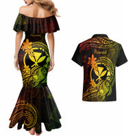 Hawaii Couples Matching Mermaid Dress and Hawaiian Shirt Turtle Mix Polynesian Plumeria Reggae Version LT14 - Polynesian Pride