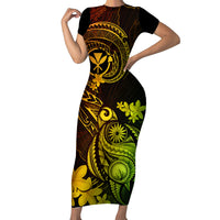 hawaii-short-sleeve-bodycon-dress-turtle-mix-polynesian-plumeria-reggae-version